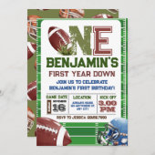 サッカー1年目のダウン誕生日 招待状 (正面/裏面)