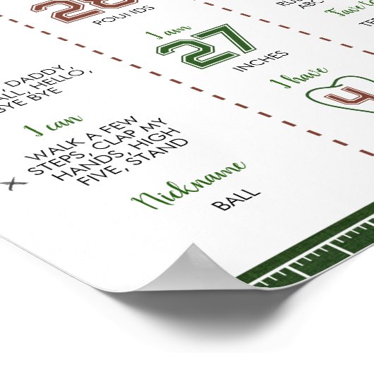 サッカー1年目の誕生日マイルストーンのポスター ポスター (角)