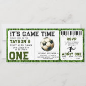 サッカー1年目を終える1歳の誕生日チケット 招待状 (正面)