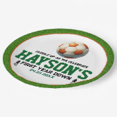 サッカー1年目を終える1歳の誕生日パーティー ペーパープレート (アングル)