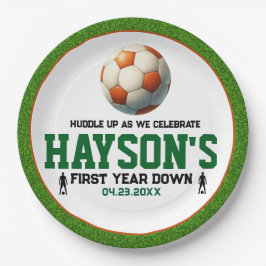 サッカー1年目を終える1歳の誕生日パーティー ペーパープレート