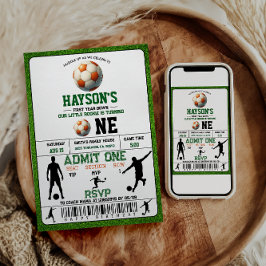 サッカー1年目を終える1歳の誕生日パーティー 招待状