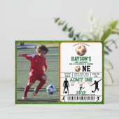 サッカー1年目を終える1歳の誕生日パーティー 招待状 (スタンド正面)