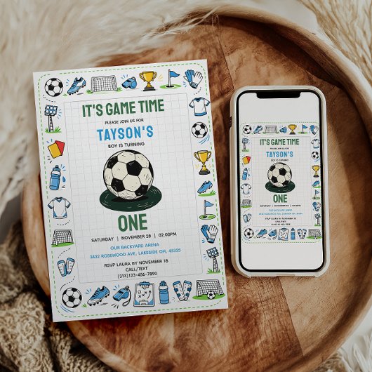 サッカー1歳の誕生日おめでとう 招待状