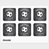 サッカー1歳の誕生日パーティーのお返しステッカー スクエアシール (シート)