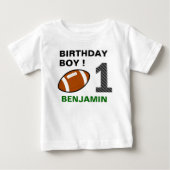 サッカー1歳の誕生日パーティー ベビーTシャツ (正面)