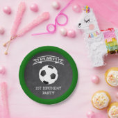 サッカー1歳の誕生日パーティー ペーパープレート (パーティー)