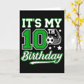 サッカー10歳の誕生日パーティー 10歳 サッカー カード (黄色い花)