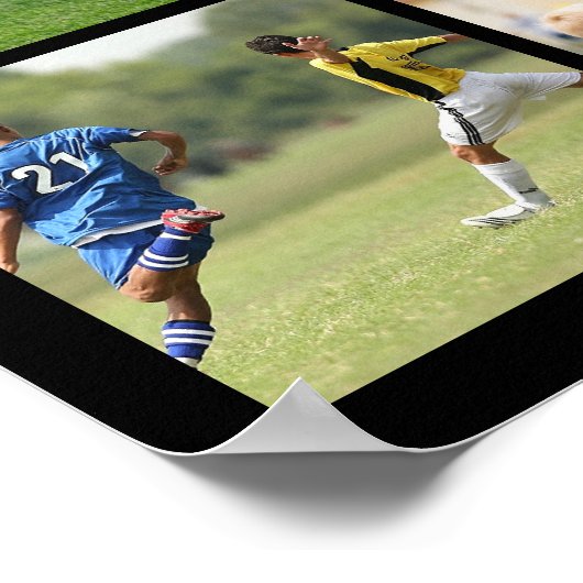 サッカー11枚フォトコラージュパーソナライズされたポスター ポスター (角)