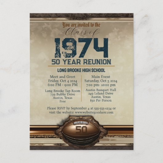 サッカー1974年50年高校懇親会 ポストカード (正面)