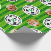 サッカー2フォト誕生日 ラッピングペーパー (角)