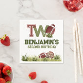 サッカー2年目のダウンサッカーBIrthdayパーティー スタンダードカクテルナプキン (インサイチュ)