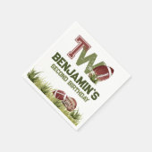 サッカー2年目のダウンサッカーBIrthdayパーティー スタンダードカクテルナプキン (角)