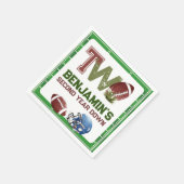 サッカー2年目のダウン誕生日 スタンダードカクテルナプキン (角)