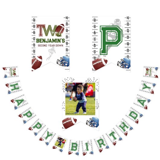 サッカー2年目のダウン誕生日 バンティングフラッグ