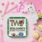 サッカー2年目のダウン誕生日 ペーパープレート (パーティー)