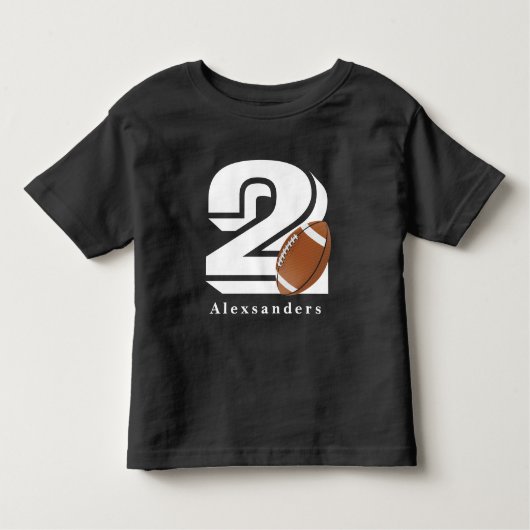 サッカー2歳、2歳の誕生日かわいいスポーツファン トドラーTシャツ (正面)