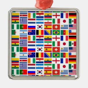 サッカー2014フラグパターン メタルオーナメント