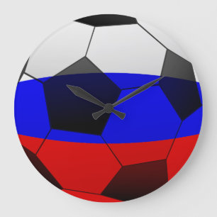 サッカー2018年三色ボールシンボル ラージ壁時計