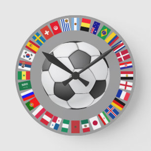 サッカー2018年 ラウンド壁時計