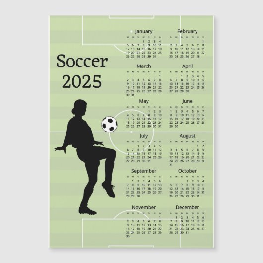 サッカー2025カレンダー磁気カード (正面)