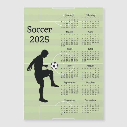 サッカー2025カレンダー磁気カード (正面)