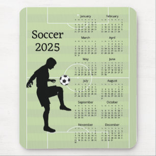 サッカー2025カレンダー マウスパッド