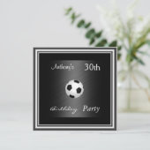 サッカー30歳の誕生日パーティー シルバー 招待状 (スタンド正面)