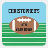 サッカー4年目のダウン誕生日 スクエアシール (正面)