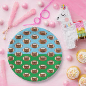 サッカー4年目のダウン誕生日 ペーパープレート (パーティー)