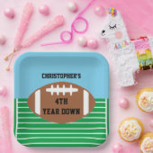 サッカー4年目のダウン誕生日 ペーパープレート (パーティー)