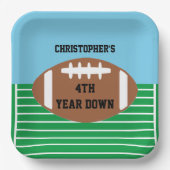 サッカー4年目のダウン誕生日 ペーパープレート (正面)