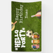 サッカー40歳の誕生日を迎えるグリーングラス 横断幕 (縦)