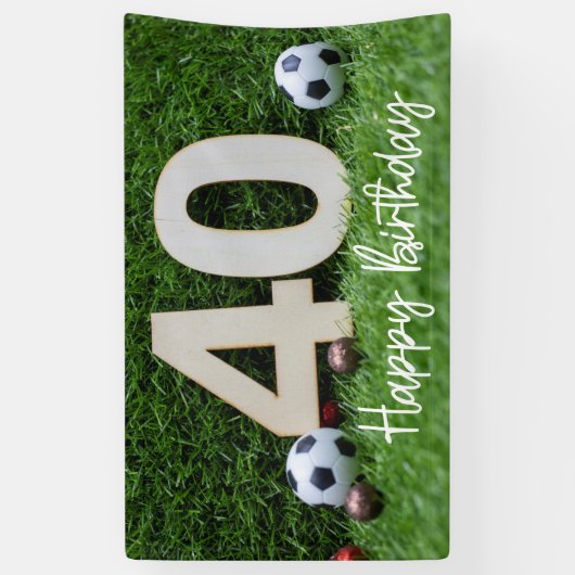サッカー40歳の誕生日を迎えるグリーングラス 横断幕 (縦)
