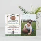 サッカー4th誕生日パーティー写真 招待状 (スタンド正面)