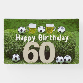サッカー60誕生日でボールが緑 横断幕