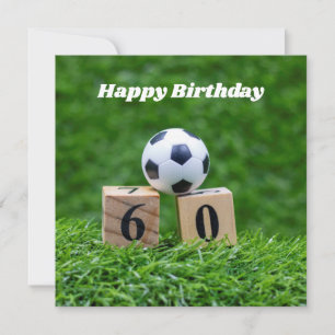 サッカー60誕生日でボールとナンバーが緑 カード