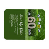 サッカー60th誕生日パーティーとボールとナンバーポー マグネット (横)