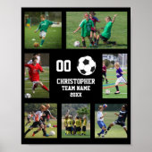 サッカー7フォトコラージュのチーム名ポスター ポスター (正面)