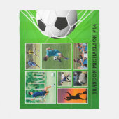 サッカー7フォトコラージュパーソナライズされた フリースブランケット (正面)