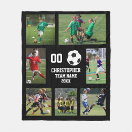 サッカー7枚の写真集 フリースブランケット