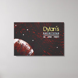 サッカー（ばちゃばちゃ）跳ねるバー（ユダヤ教の）バル・ミツバーサインインメモリボード キャンバスプリント