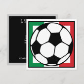 サッカー。イタリア広場。サッカーボール 招待状 (正面/裏面)