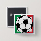 サッカー。イタリア広場。 缶バッジ (正面&裏面)