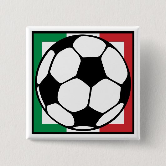サッカー。イタリア広場。 缶バッジ (正面)