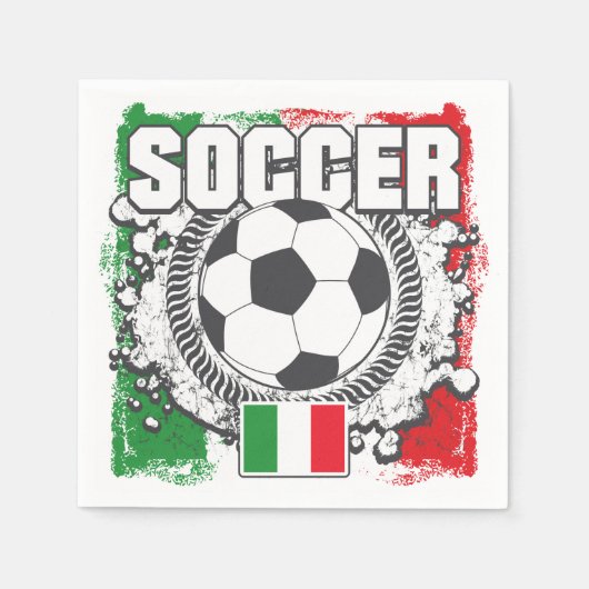 サッカー・イタリア スタンダードカクテルナプキン (正面)