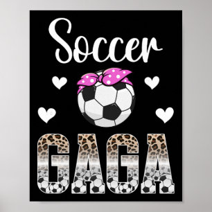 サッカー・ガガ・ヒョウ柄・サッカー選手のおばあちゃん・ガガ ポスター
