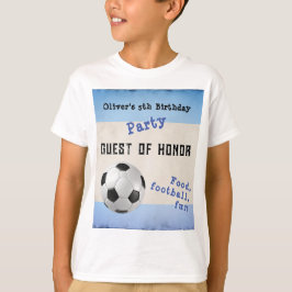 サッカー キッズ パーティー 青色 名前入り ゲスト・オブ・オナー Tシャツ
