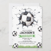 サッカー キッズ 男の子 誕生日パーティー 招待状 (正面)