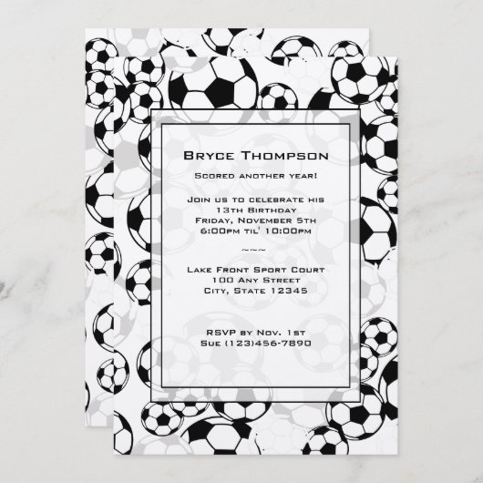 サッカー クラシックパーティー 招待状 (正面/裏面)